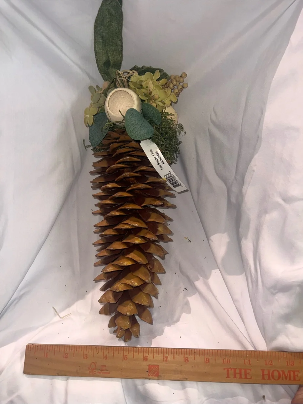 Brown Pinecone Hanging Garland with Green Loop and Foliage